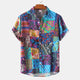 Plus Size Men's Casual Fashion Digital Printing Short Sleeve Shirt