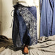 Retro Half-length Stitching Blue Long Skirt Skirt