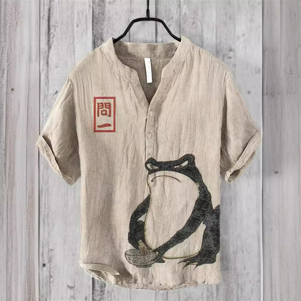 Plus Size Digital Printing Men's Short Sleeve