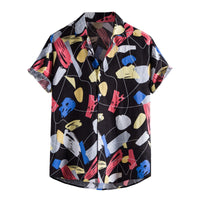 Plus Size Men's Casual Fashion Digital Printing Short Sleeve Shirt