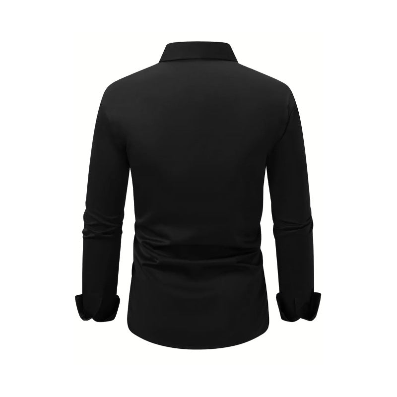 Men's Shirt Business Button Down Shirt Summer Solid Color