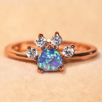 Cute Cat-claw-shaped Rings Fashion Personality Rhinestone