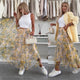 Lemon Printing Elastic Waist Large Swing Casual Skirt Women