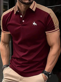 European And American Men's Daily Casual Printing Lapel Short Sleeve