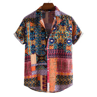 Plus Size Men's Casual Fashion Digital Printing Short Sleeve Shirt