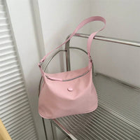 Pink Nylon Cloth Underarm Bag Korean Style New Ins Lightweight Texture Small Bag All - Match Shoulder Handbags for Women Girls - Chic Cart