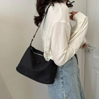 Pink Nylon Cloth Underarm Bag Korean Style New Ins Lightweight Texture Small Bag All - Match Shoulder Handbags for Women Girls - Chic Cart