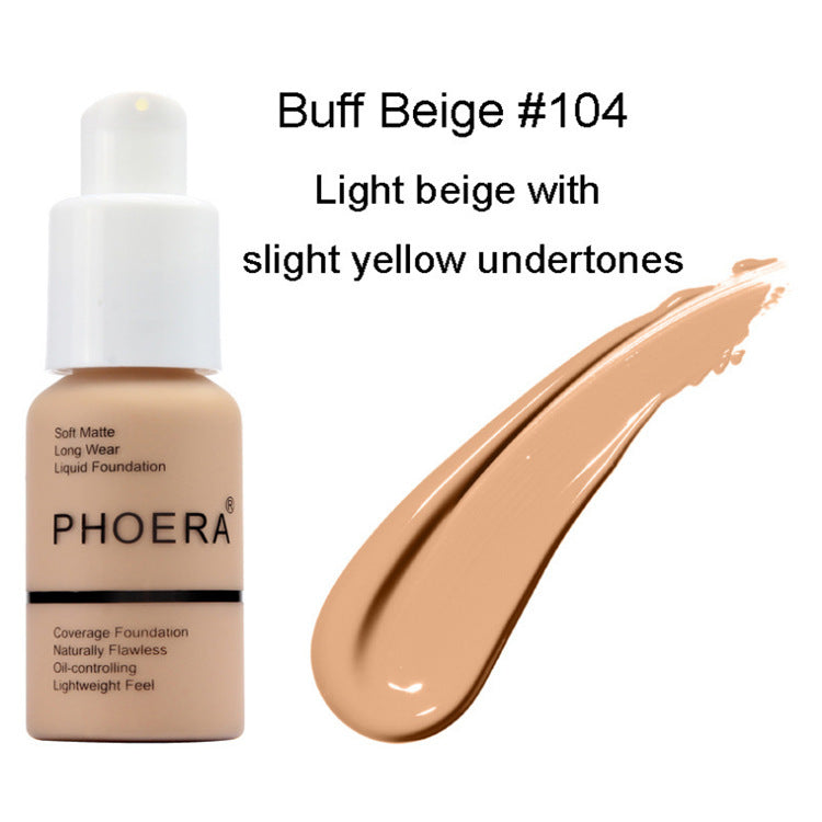Press Type Oil Control Natural Color Matte Concealer Foundation Cream