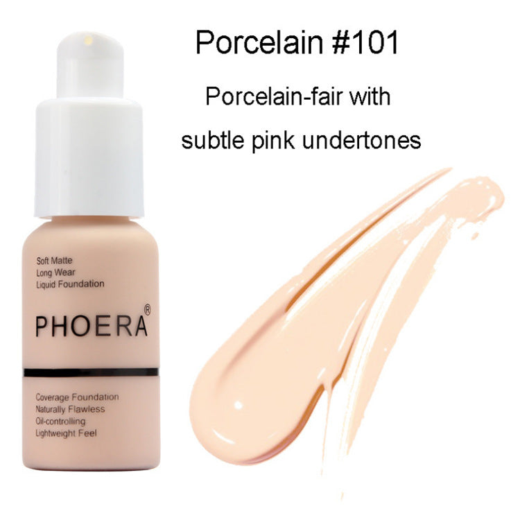 Press Type Oil Control Natural Color Matte Concealer Foundation Cream