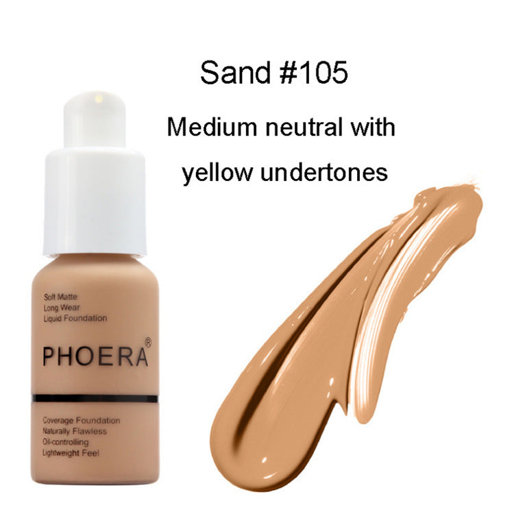 Press Type Oil Control Natural Color Matte Concealer Foundation Cream