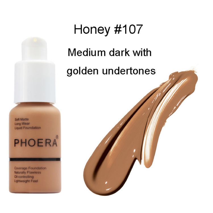 Press Type Oil Control Natural Color Matte Concealer Foundation Cream