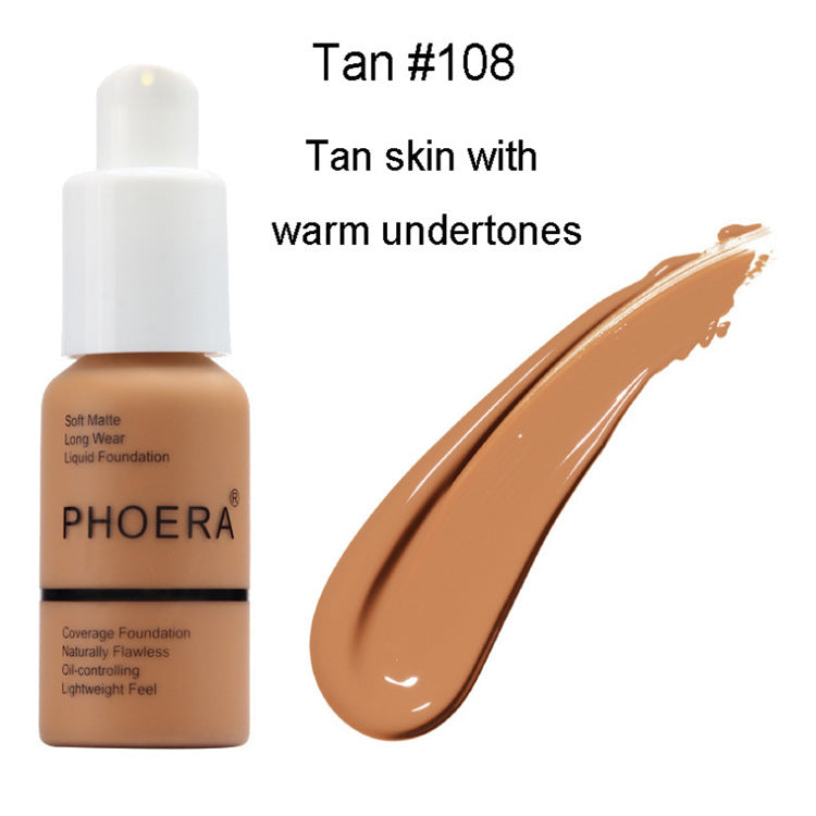 Press Type Oil Control Natural Color Matte Concealer Foundation Cream