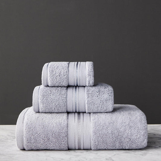 Pure Color Thick Cotton Bath Towel Set Towel Set Increased