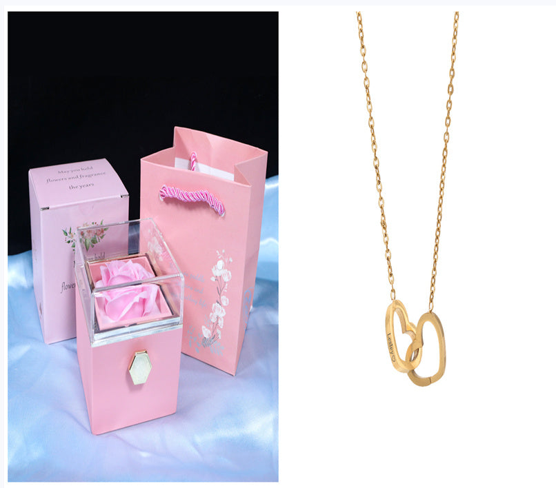 Rotating Soap Flower Rose Gift Box Creative Rotating Rose