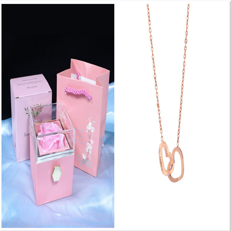 Rotating Soap Flower Rose Gift Box Creative Rotating Rose