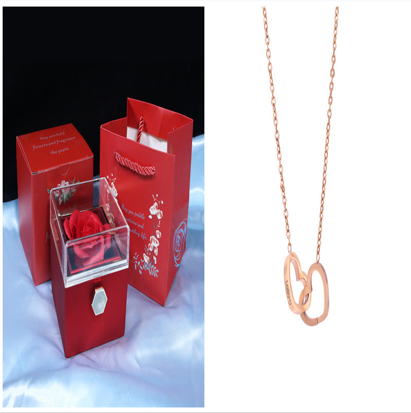 Rotating Soap Flower Rose Gift Box Creative Rotating Rose