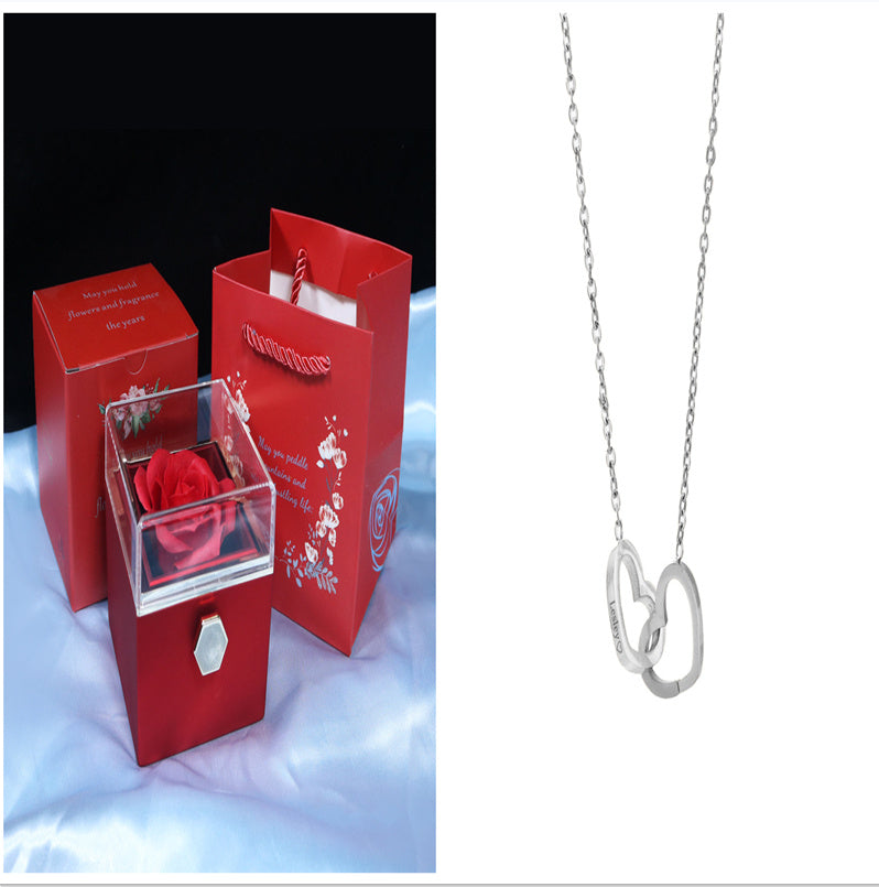 Rotating Soap Flower Rose Gift Box Creative Rotating Rose