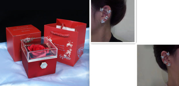 Rotating Soap Flower Rose Gift Box Creative Rotating Rose