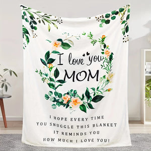 1pc Warm and Cozy Flannel Blanket for Mom - Perfect Gift for Birthday
