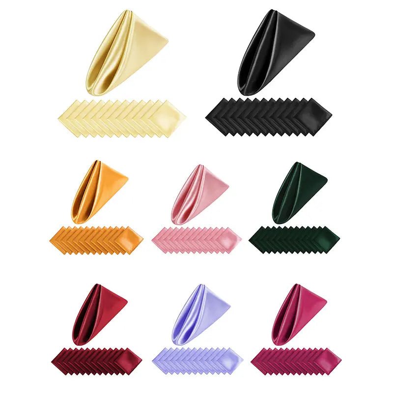Set Of 6/12/24 Table Cloth Napkins Durable Satin Polyester Thicken Placemat Reusable for Kitchen Dining Wedding Decoration - Chic Cart
