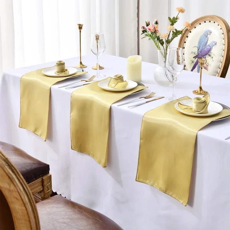 Set Of 6/12/24 Table Cloth Napkins Durable Satin Polyester Thicken Placemat Reusable for Kitchen Dining Wedding Decoration - Chic Cart