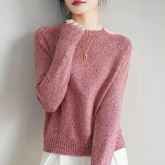 Seven-pin Thickened Skin-friendly Velvet Flower Yarn Sweater Classic Round Neck