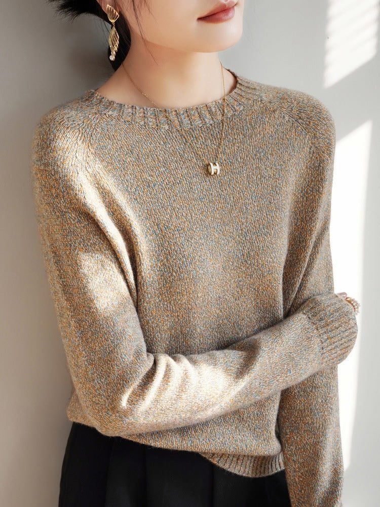 Seven-pin Thickened Skin-friendly Velvet Flower Yarn Sweater Classic Round Neck