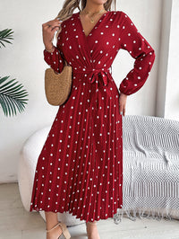 Spring Summer Elegant Long Dress Cross V-Neck Contrast