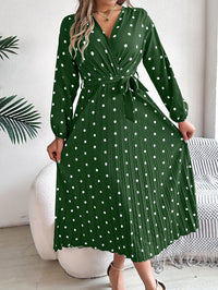 Spring Summer Elegant Long Dress Cross V-Neck Contrast