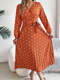 Spring Summer Elegant Long Dress Cross V-Neck Contrast