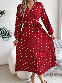 Spring Summer Elegant Long Dress Cross V-Neck Contrast