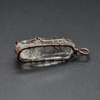 Stone Crystal Pillar Tree Of Life Pendant Ins Fashion Necklace