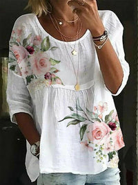Temperament Loose Blouse Fashion Casual Woman Shirt Elegant Short Sleeve Blouse Holiday Weekend Top - Chic Cart