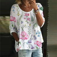 Temperament Loose Blouse Fashion Casual Woman Shirt Elegant Short Sleeve Blouse Holiday Weekend Top - Chic Cart