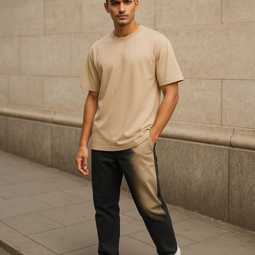 T-Shirt For Mens -07- Pure cuttons - beige