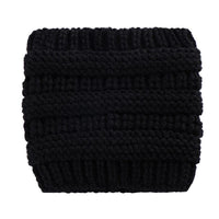 Women Head Wrap Ponytail Beanies Hat Winter Warm Ear Warmer