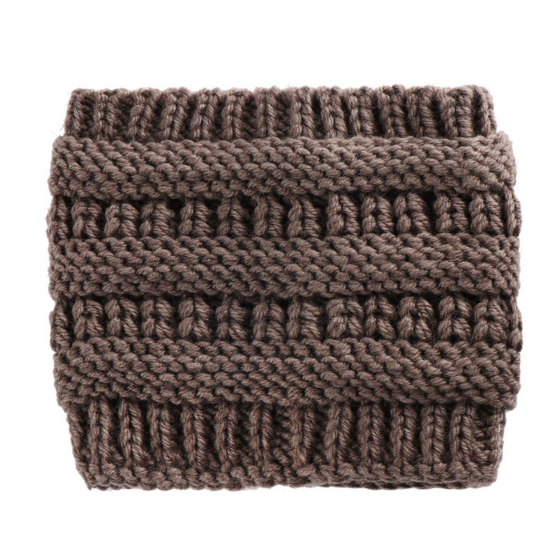 Women Head Wrap Ponytail Beanies Hat Winter Warm Ear Warmer