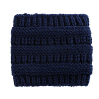Women Head Wrap Ponytail Beanies Hat Winter Warm Ear Warmer