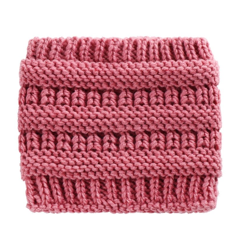 Women Head Wrap Ponytail Beanies Hat Winter Warm Ear Warmer