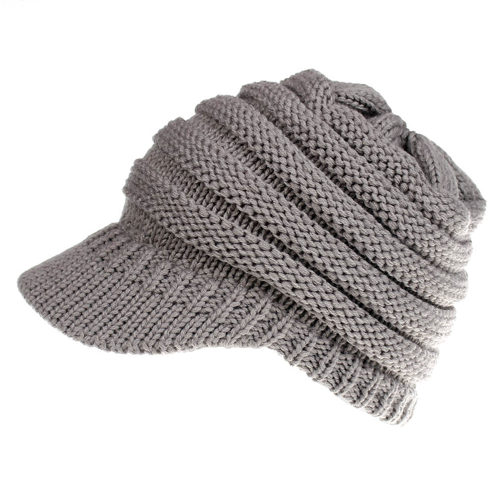 Women Ponytail Beanies Autumn Winter Hats Female