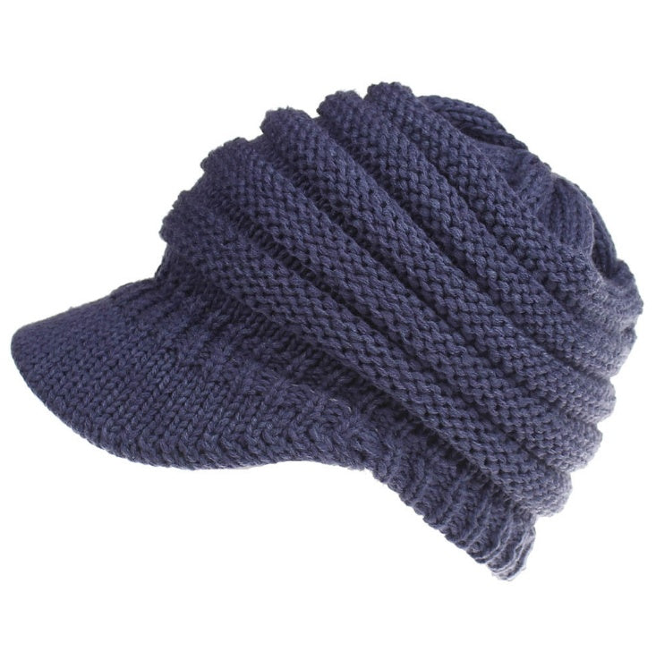 Women Ponytail Beanies Autumn Winter Hats Female