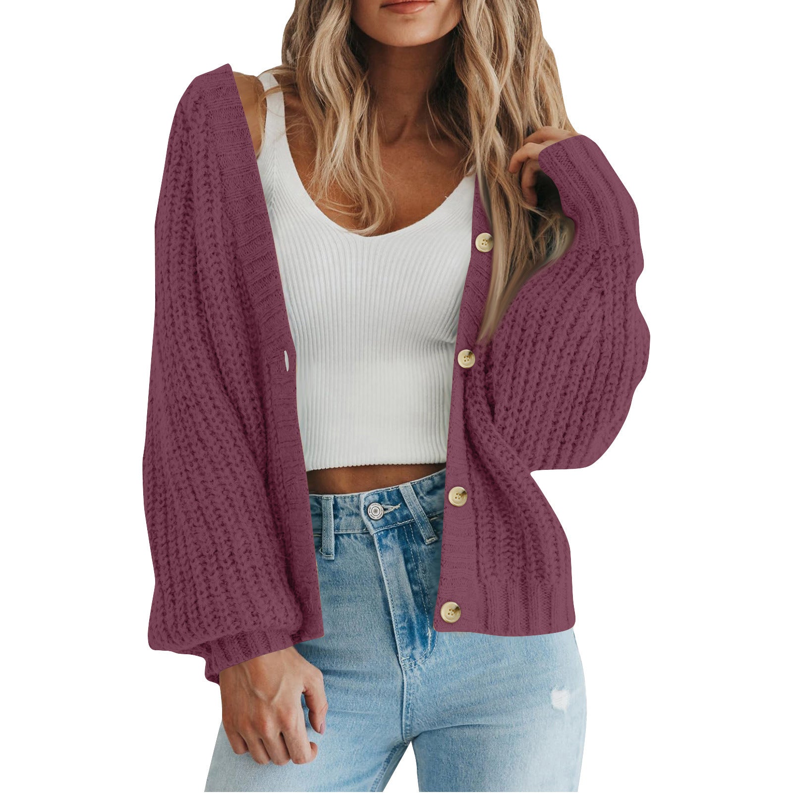 Loose Knitted Coat Women's Clothing