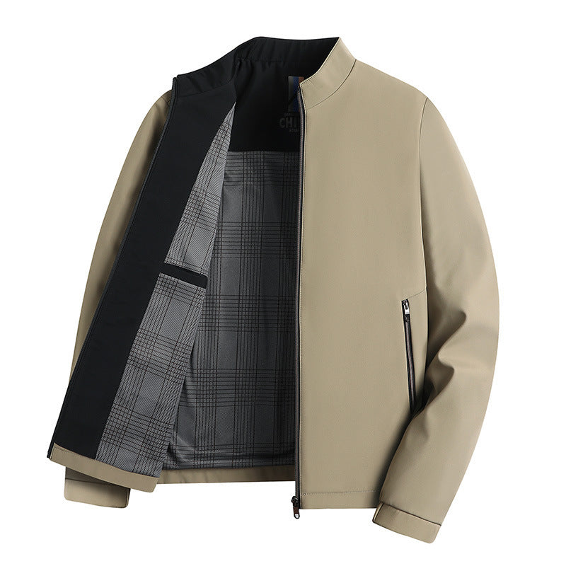 Leisure Business Spring And Autumn Men Stand-up Collar Jacket
