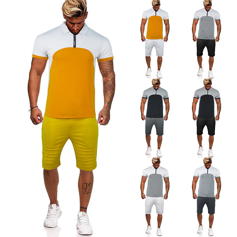 Men's Casual Patch Collar Loose Short Sleeve T-Shirt