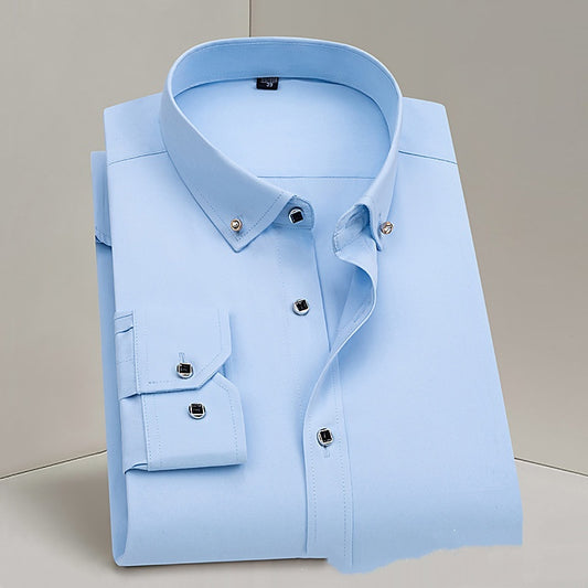 Formal Wear Men's Shirt Professional Wedding Best Man Non-ironing Pure White