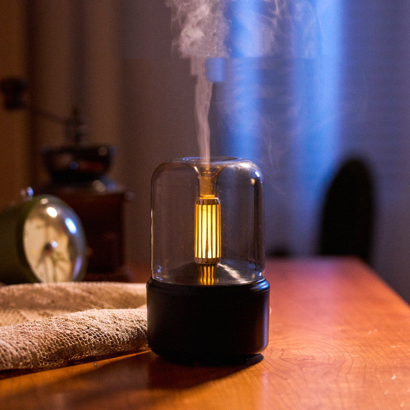 120ml humidifier quietly adds cool mist for up to 12 hours,