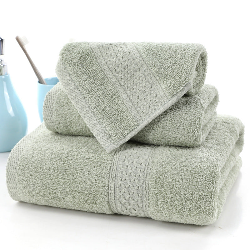 Long-staple Cotton Three-piece Set Towels Square Scarf