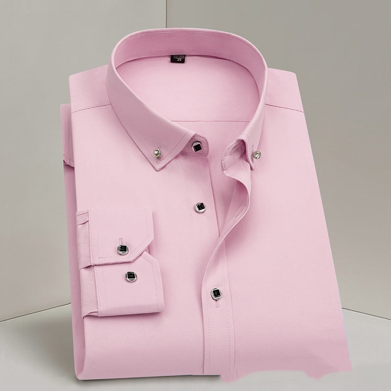 Formal Wear Men's Shirt Professional Wedding Best Man Non-ironing Pure White