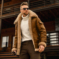 Winter Jacket Men's Military Fleece Warm Jackets Male Fur Collar Coats