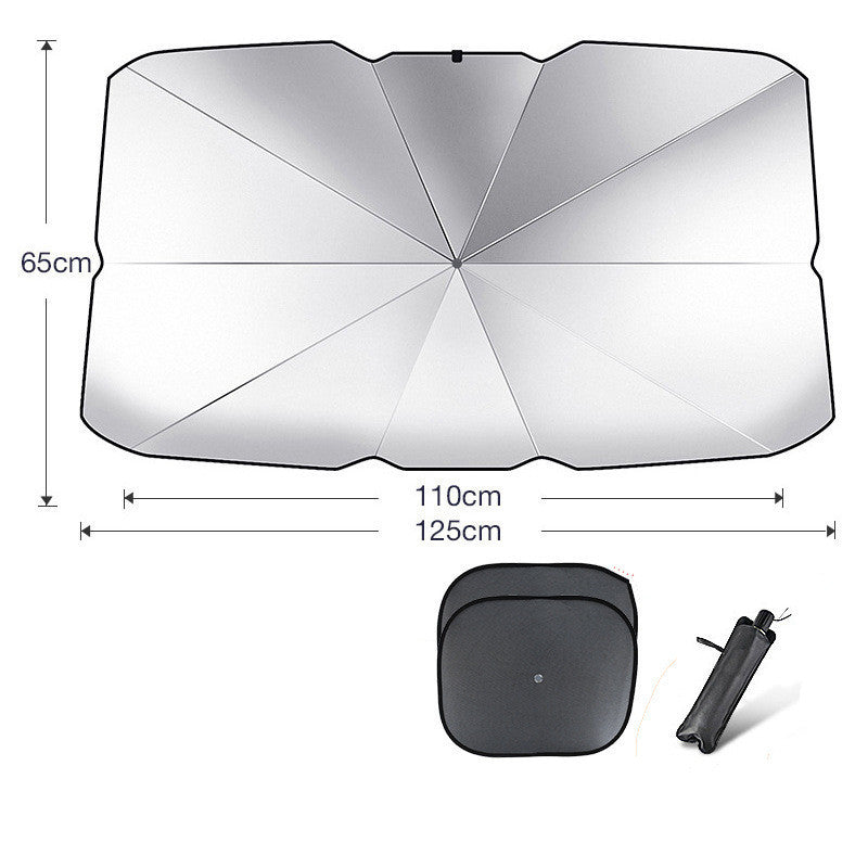 Foldable Car Windshield Sun Shade Umbrella UV Protection Heat Insulation Parasol Auto Front Window Cover Interior Protector Summer Gadgets AMI Cart